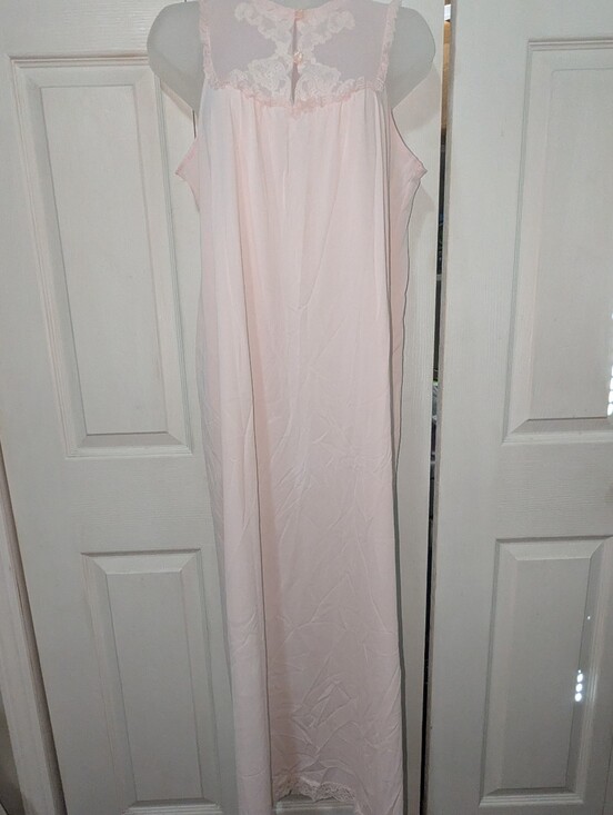 Gaymode Other - Vintage Pink Nylon Nightgown, lace detail at collar. #180